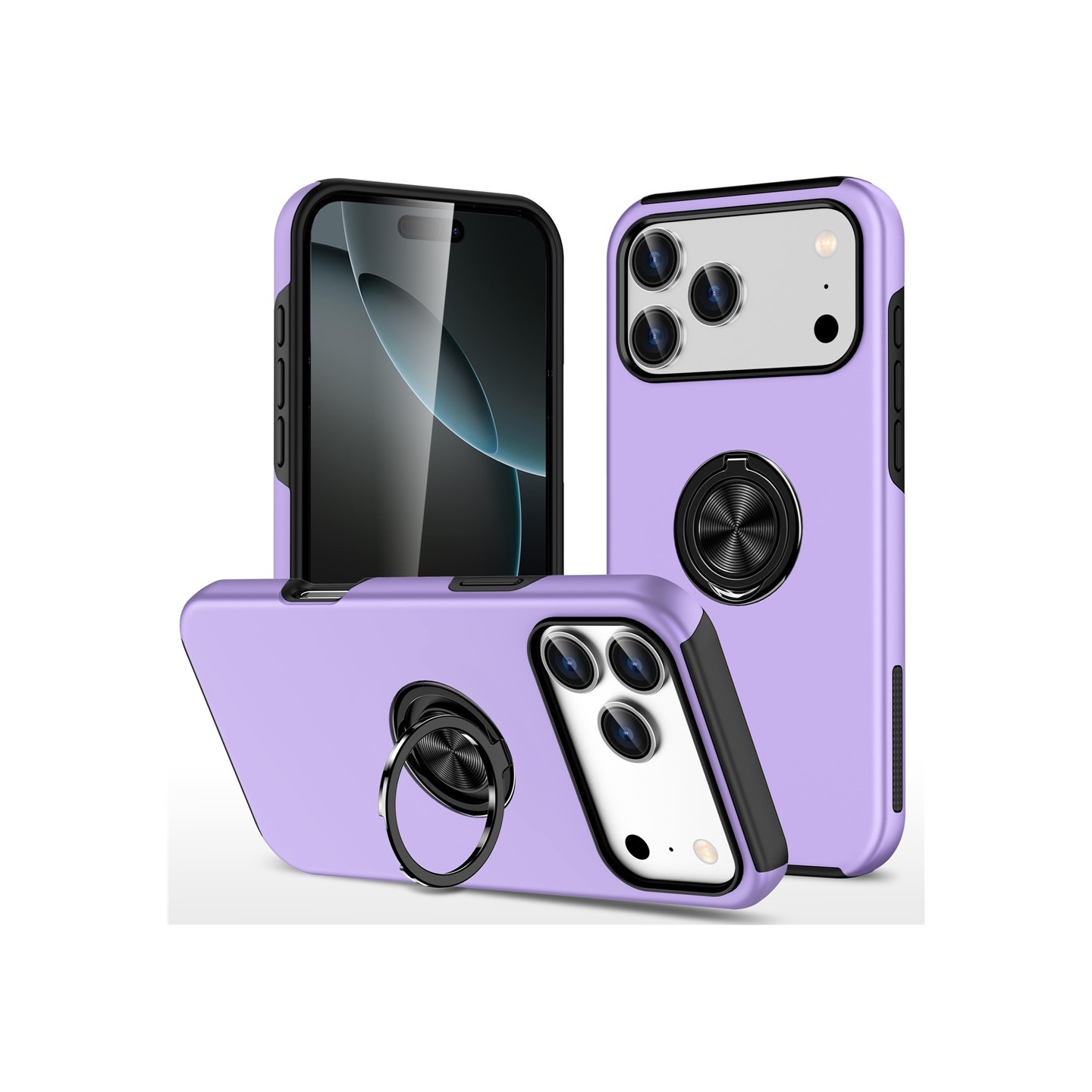 For iPhone 17 Pro Hybrid-deksel med Fingerring