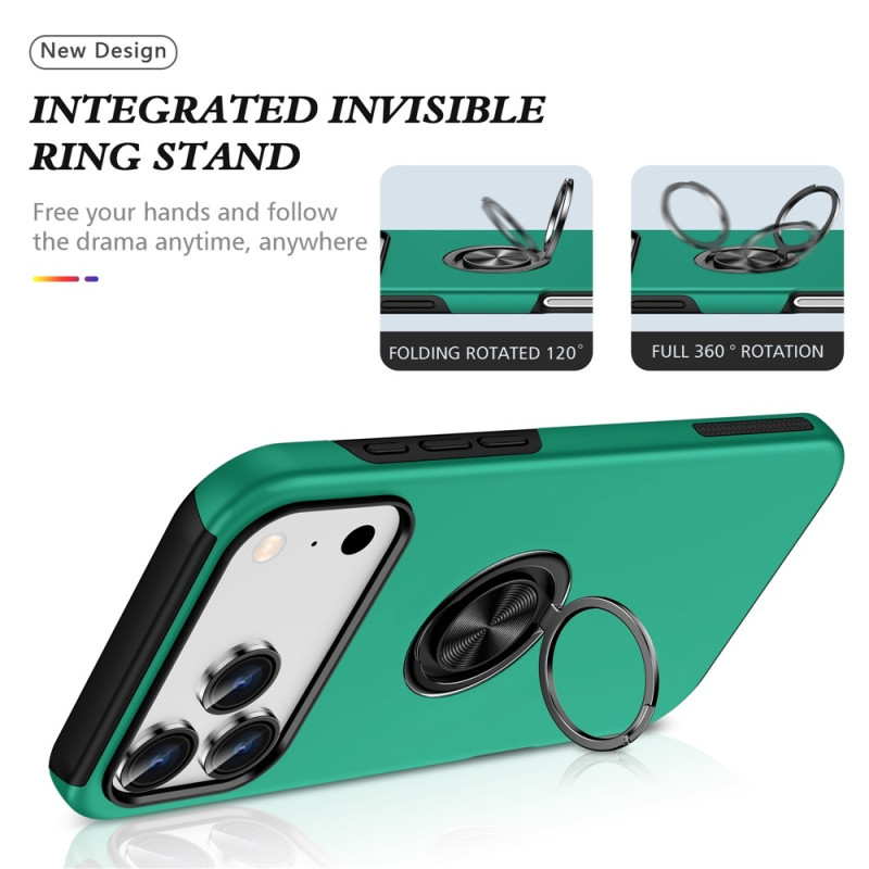 Til iPhone 17 Pro Finger Ring Kickstand Hybrid Taske