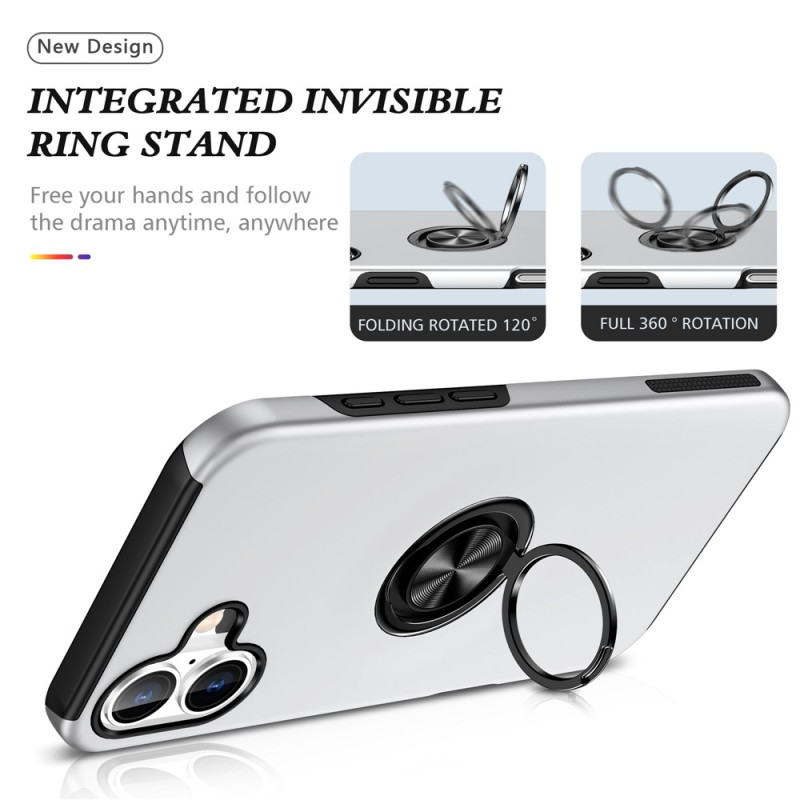 Til iPhone 17 Finger Ring Kickstand Hybrid Taske