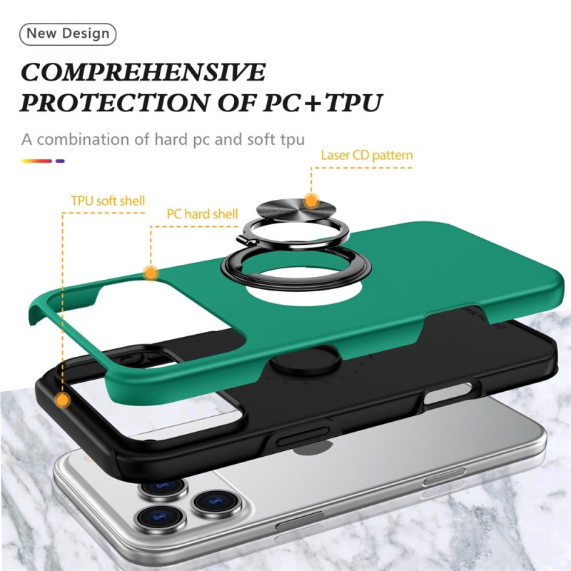 Til iPhone 17 Pro Finger Ring Kickstand Hybrid Taske