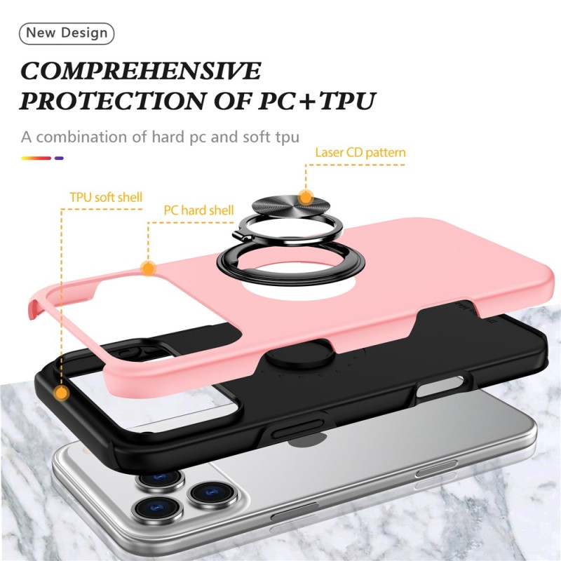 For iPhone 17 Pro Finger Ring Kickstand Hybrid Case