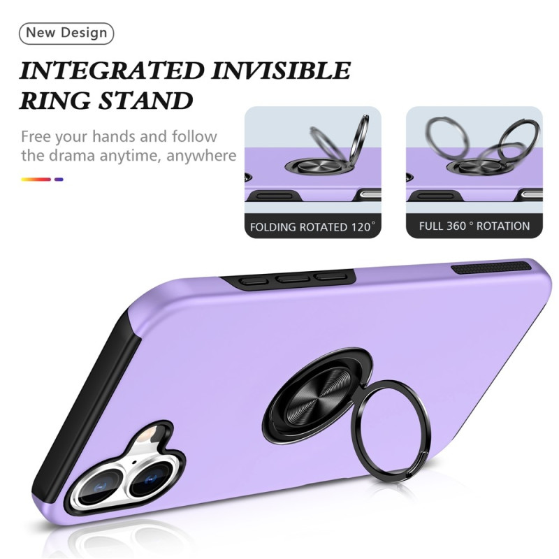 For iPhone 17 Finger Ring Kickstand Hybrid Case
