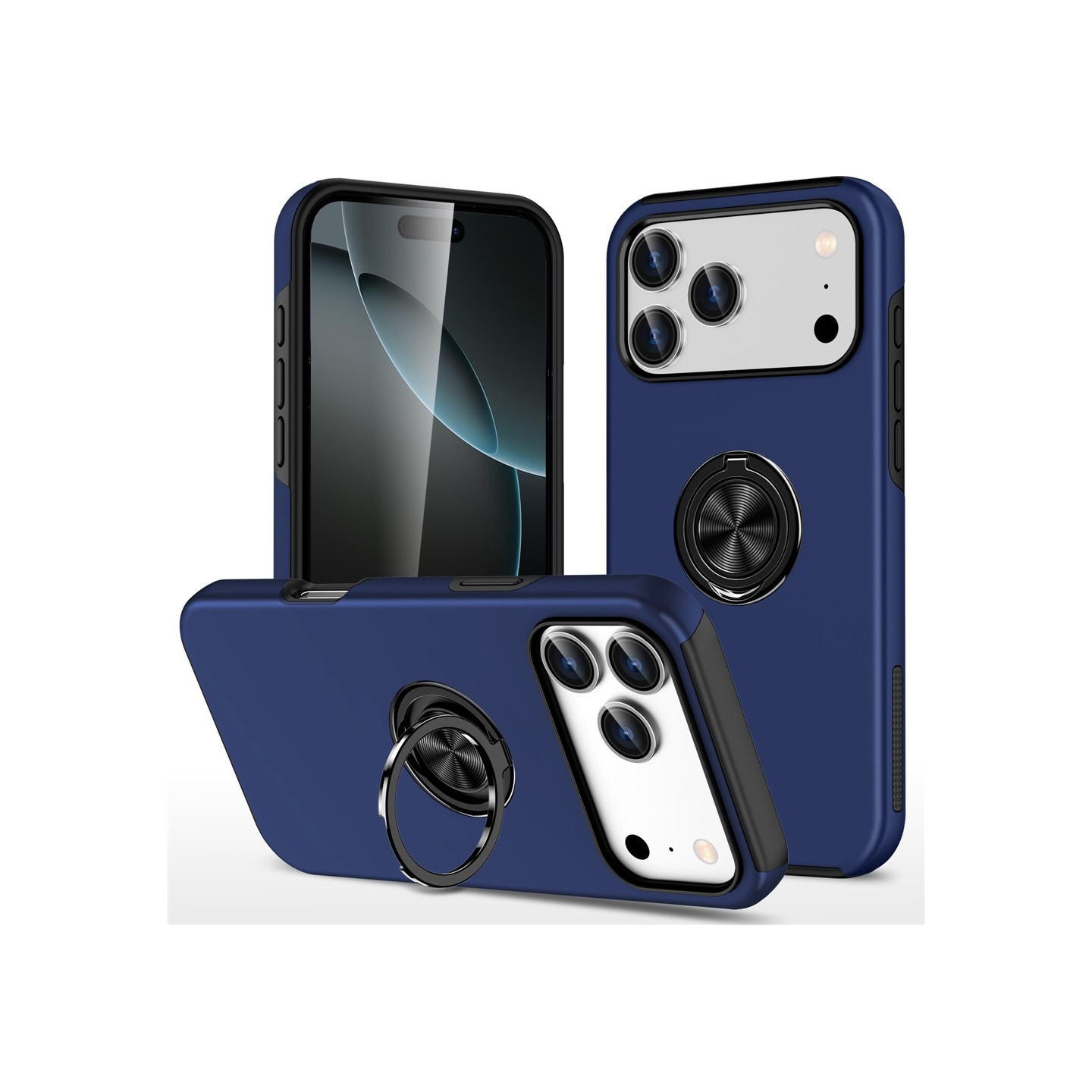 For iPhone 17 Pro Hybrid-deksel med Fingerring