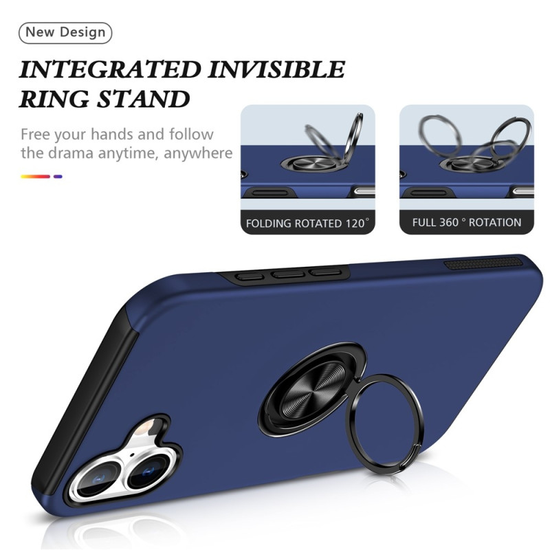 For iPhone 17 Finger Ring Kickstand Hybrid Case