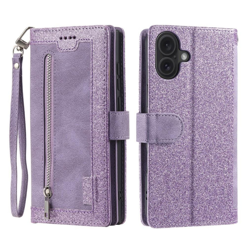 Til iPhone 17 Etui med Lynlåslomme og 9 Kortlommer