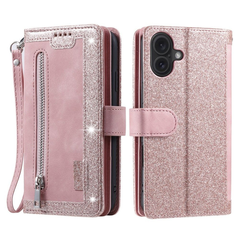 Til iPhone 17 Etui med Lynlåslomme og 9 Kortlommer