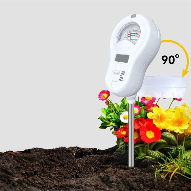 6 in 1 soil meter light moisture pH fertility temperature humidity measuring tool