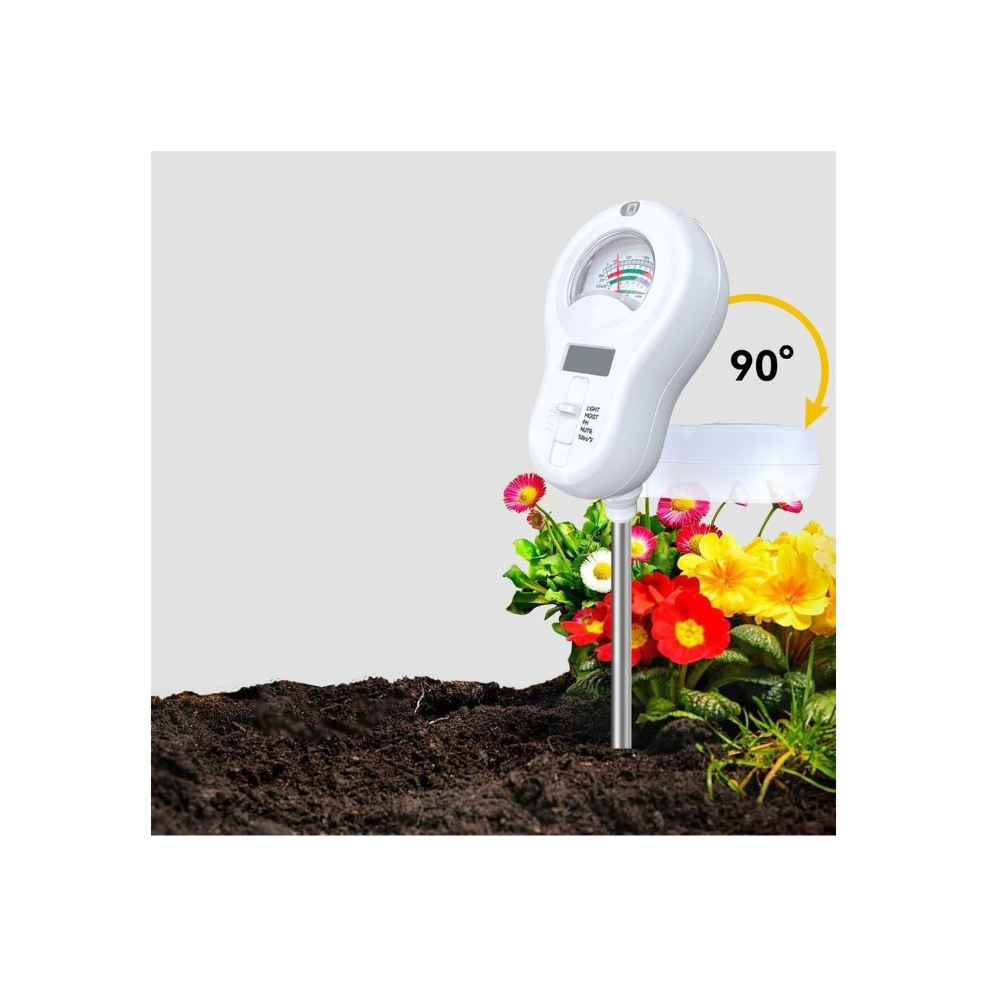 6 i 1 jordmåler lys fugtighed pH fertilitet temperatur luftfugtighed måling værktøj