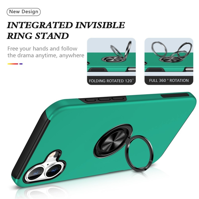 For iPhone 17 Finger Ring Kickstand Hybrid Case