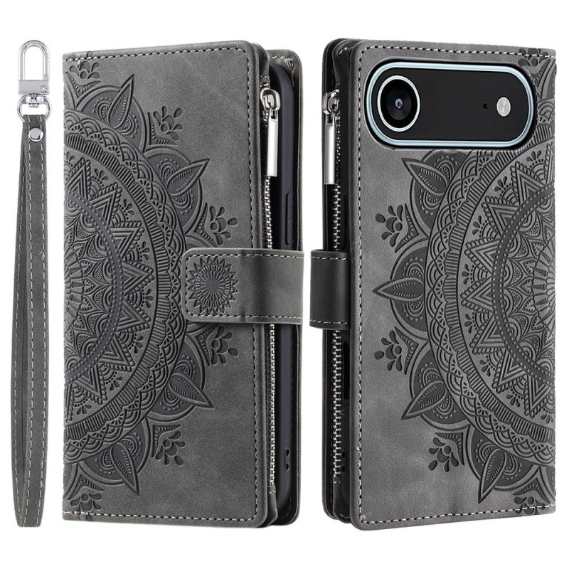 Wallet case compatible with iPhone Air case cover mandala floral pattern