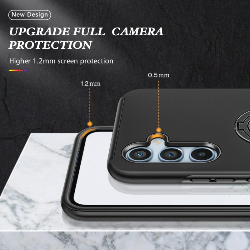 Samsung Galaxy A34 5G Fingerring Kickstand Hybrid Taske - Sort