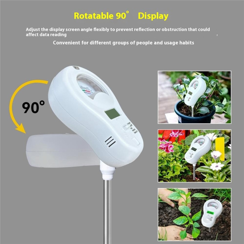 6 in 1 soil meter light moisture pH fertility temperature humidity measuring tool