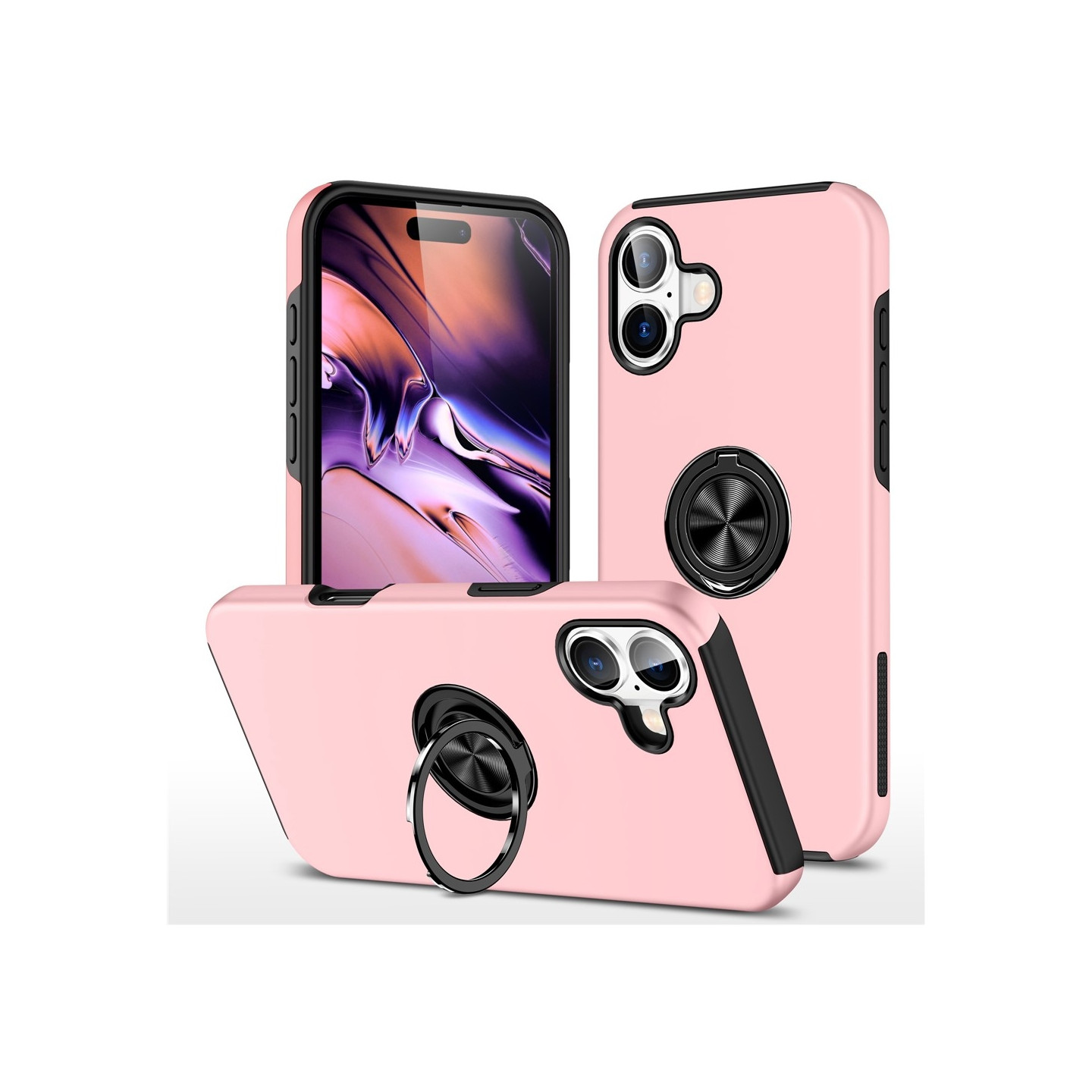 For iPhone 17 Hybrid-deksel med Fingerring