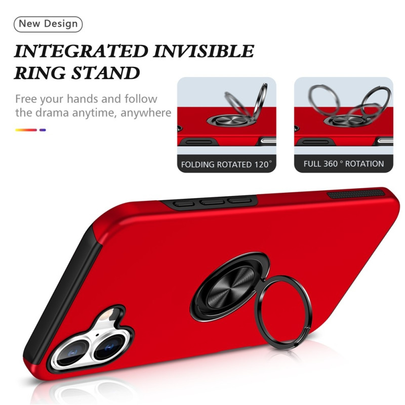 Til iPhone 17 Finger Ring Kickstand Hybrid Taske