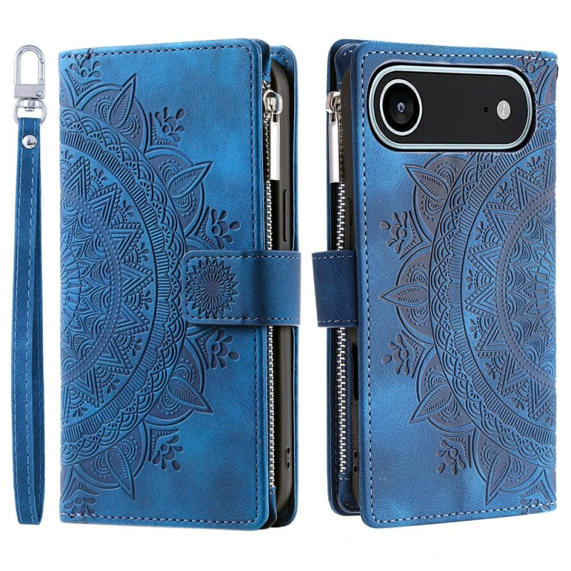 Wallet case compatible with iPhone Air case cover mandala floral pattern