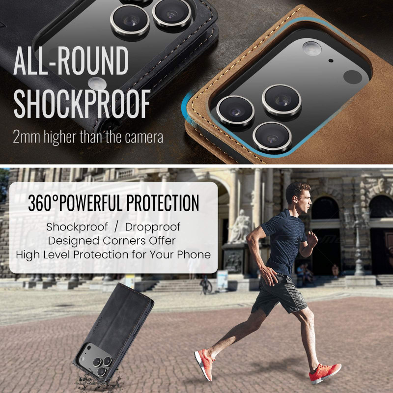 CASEME Retro Wallet Case for iPhone 17 Pro