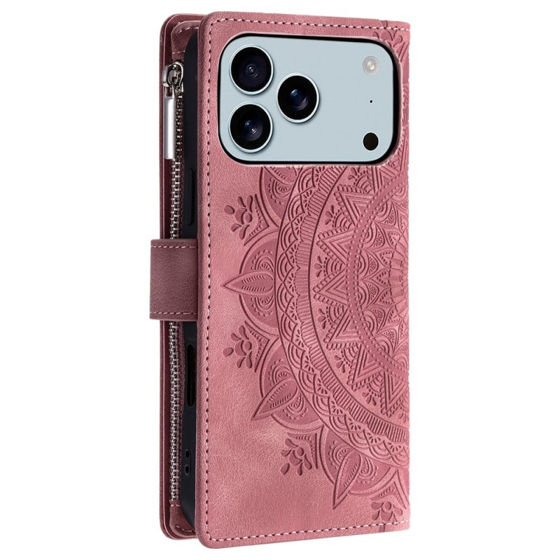 Wallet case compatible with iPhone 17 Pro Max case cover mandala floral pattern
