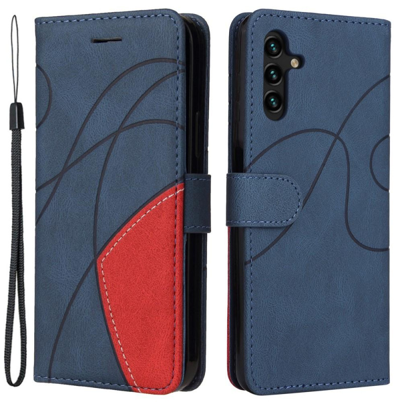 For Samsung Galaxy A34 5G KT Series - 1 Wallet Phone Case - Blue/Red
