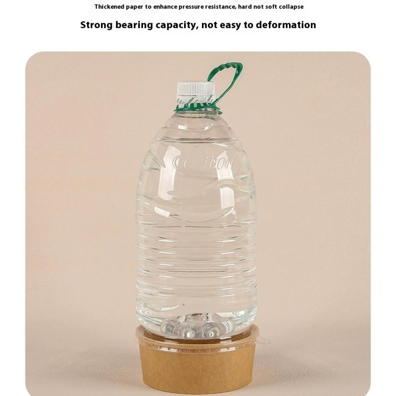 50 stk. 1300 ml runde engangsbeholdere af kraftpapir med låg til måltider