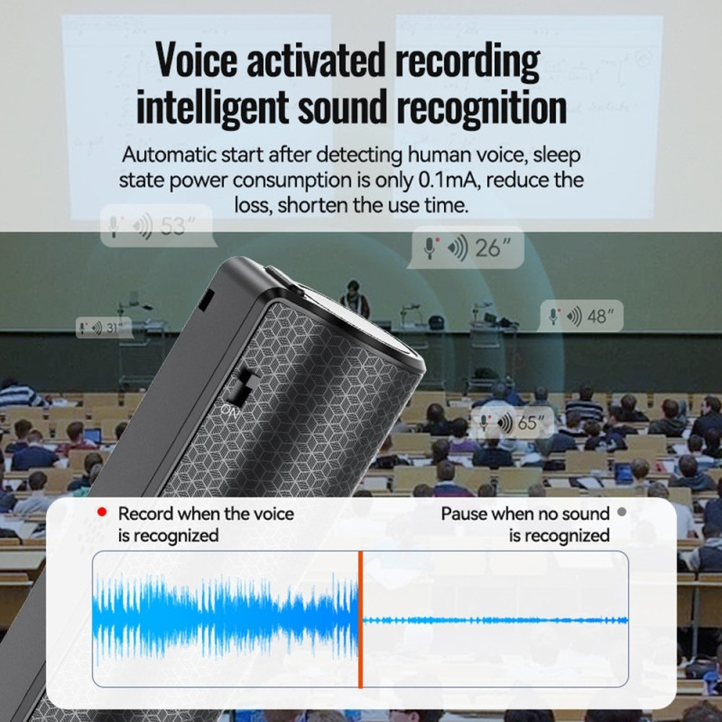 128GB Voice Recorder Smart Transcription Voice Activated Recording Device Dictaphone