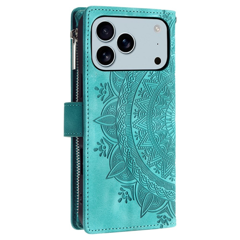 Wallet case compatible with iPhone 17 Pro Max case cover mandala floral pattern