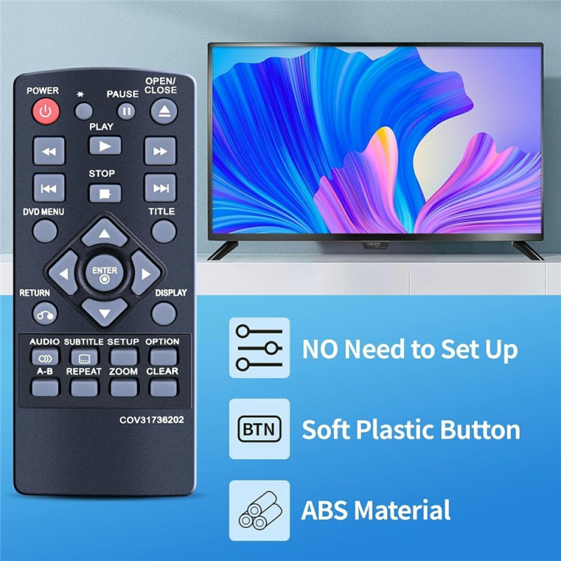 Remote Control Replacement for COV31736202 For LG DVD Player