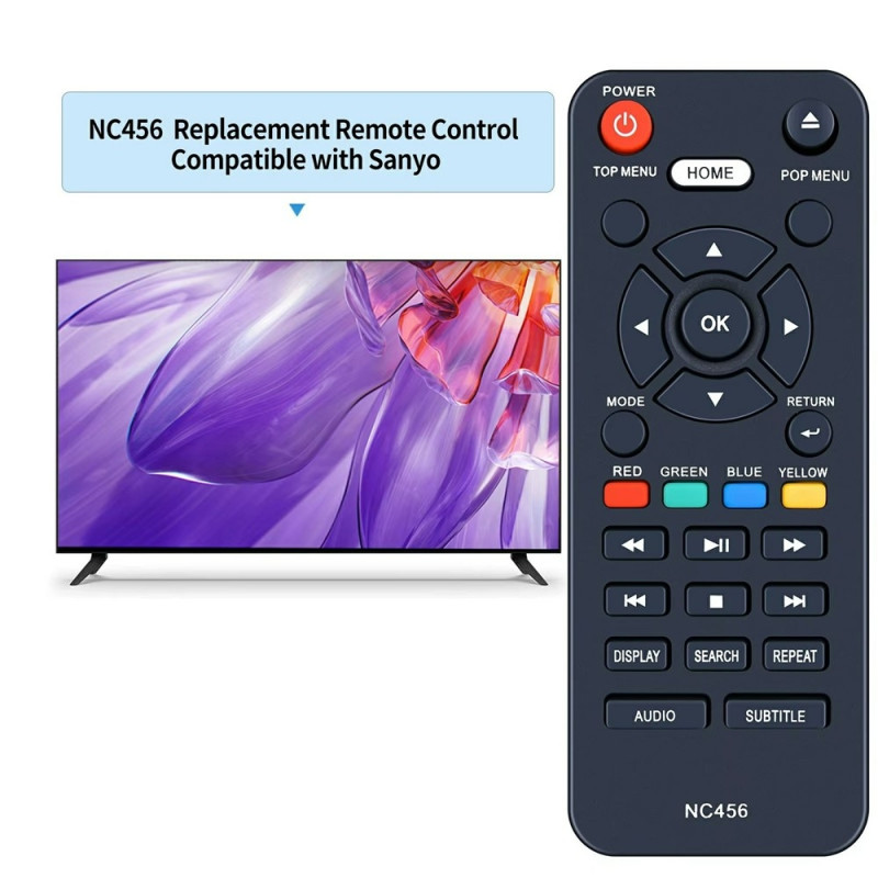 Remote Control Replacement for NC456 For Sanyo DVD Player