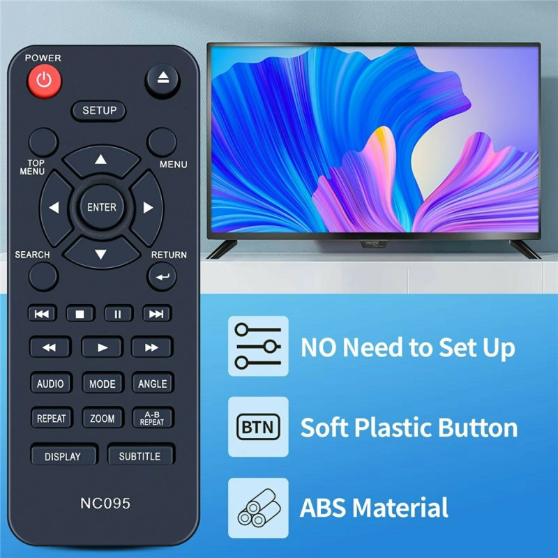 Fjernkontroll erstatning for NC095 for Sanyo DVD-spiller