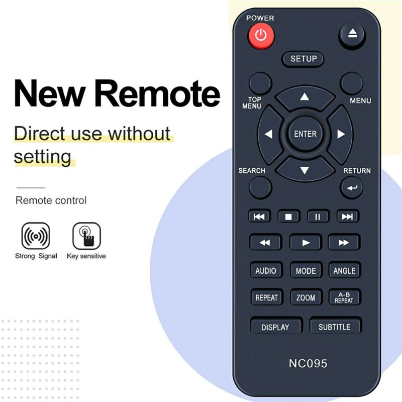 Fjernkontroll erstatning for NC095 for Sanyo DVD-spiller