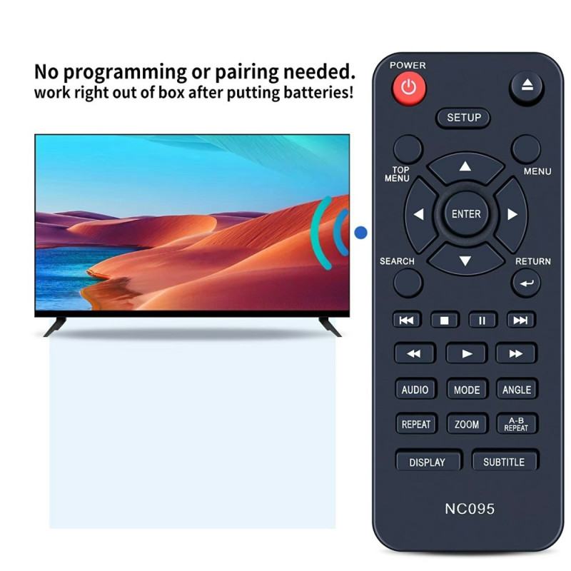 Fjernkontroll erstatning for NC095 for Sanyo DVD-spiller