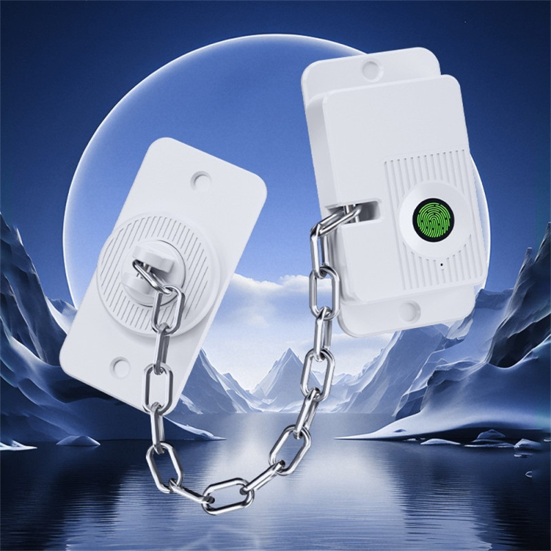 Lås Fingeraftryk Køleskab Vindue Dør Sikkerhedslås Børnesikker Kæledyr - Sort