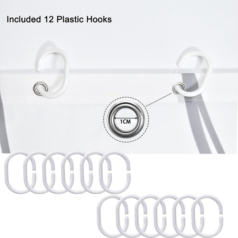 180 x 200 cm black marble pattern bathroom divider mildew resistant shower curtain