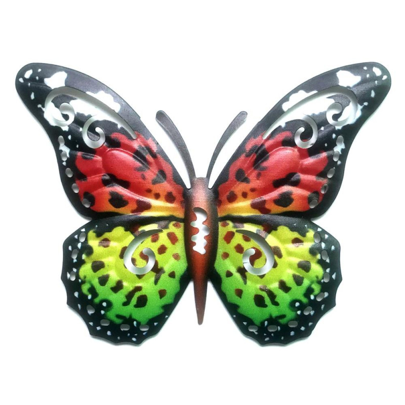 Art 3D Butterfly Wall Hanging Decor Garden Yard Home Ornament - Red - Green