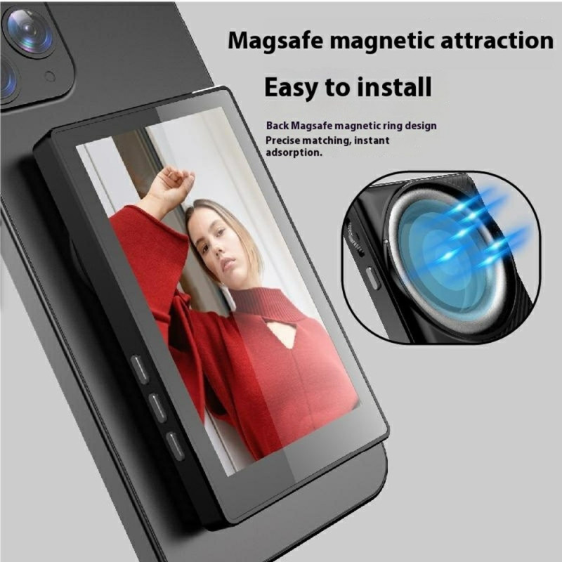 Smartphone Selfie Screen Mirroring Magnetic Rear Screen Live Streaming Monitor
