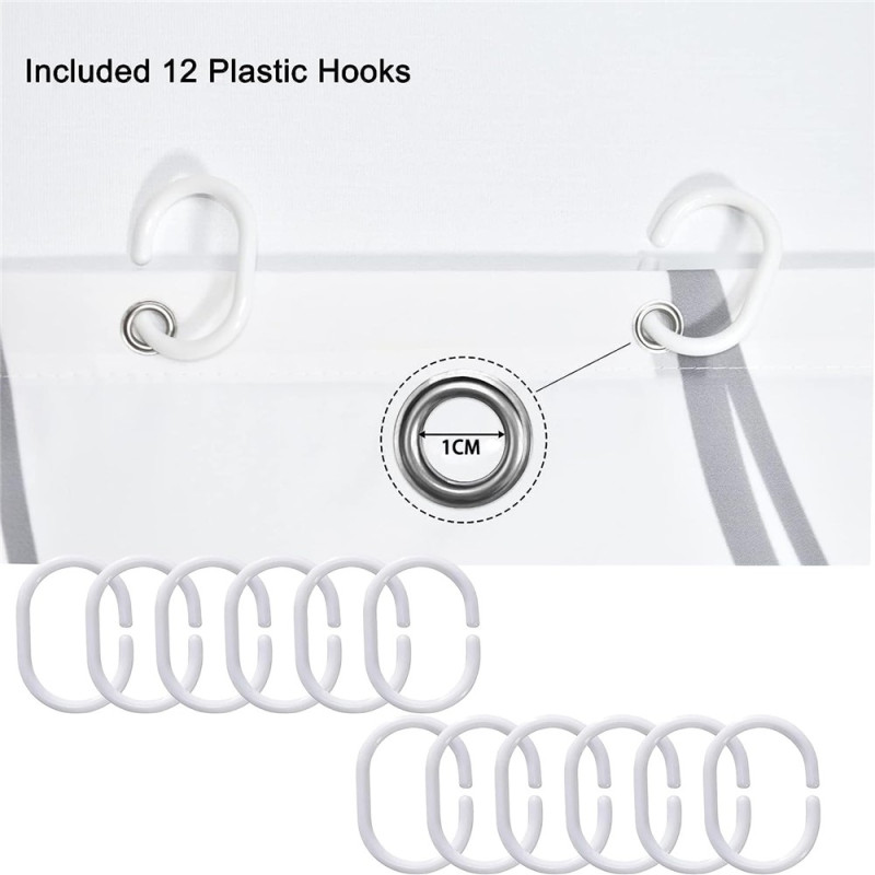 180 x 180 cm sort marmormønster badeværelsesdeler med meldugresistent bruseforhæng