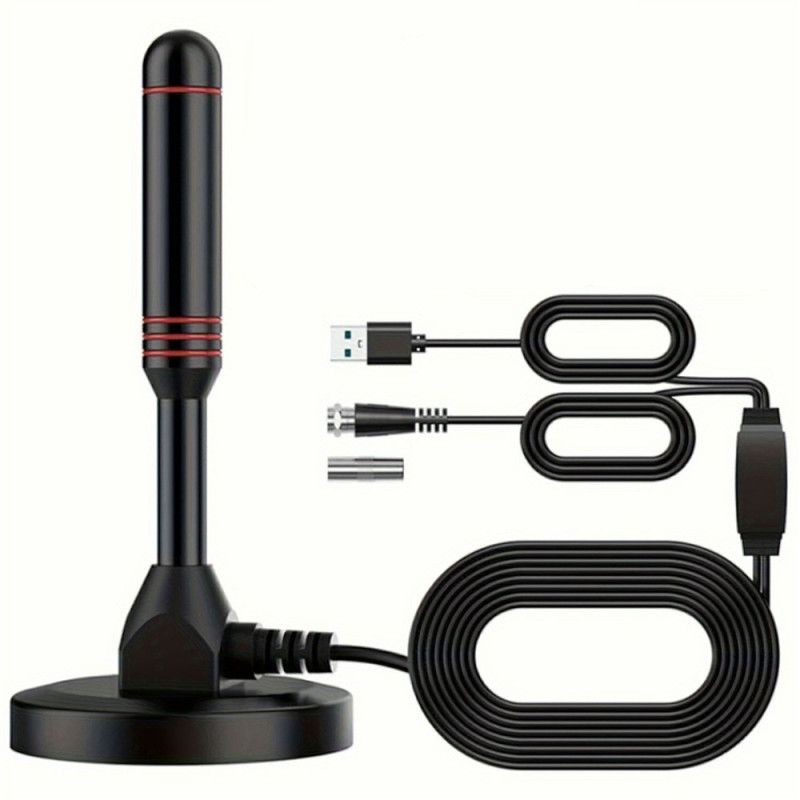 TV-antenne VHF UHF 4K forsterket signalmottakerforsterker ATSC DVB-T-kompatibel