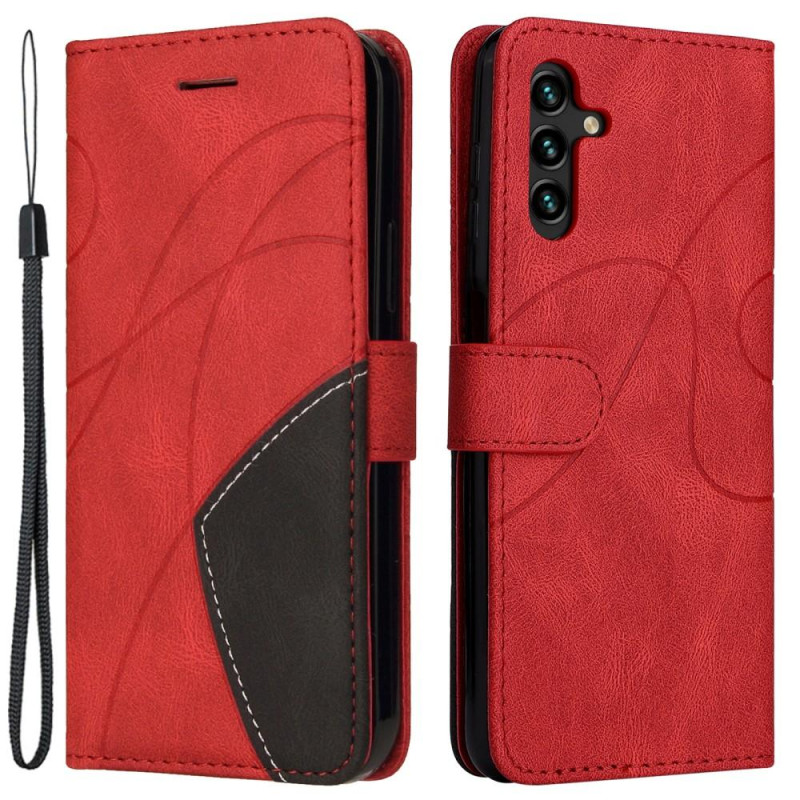 For Samsung Galaxy A34 5G KT Series - 1 Wallet Phone Case - Red/Black