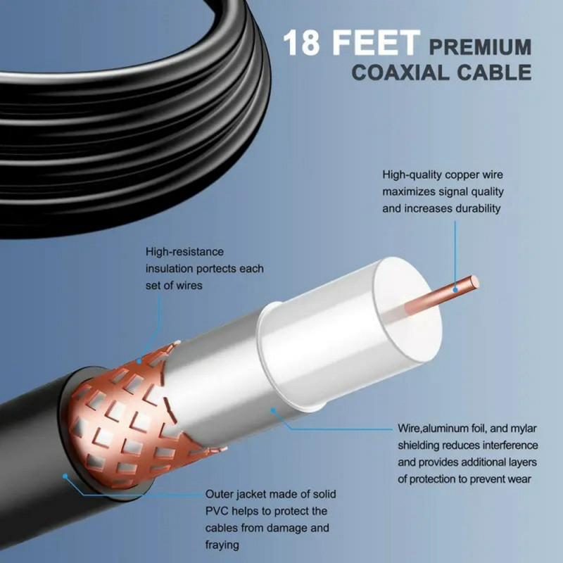 TV-antenne VHF UHF 4K forstærket signalmodtagerforstærker ATSC DVB-T-kompatibel