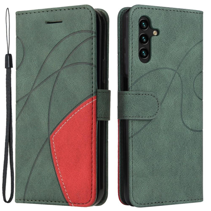 For Samsung Galaxy A34 5G KT Series - 1 Wallet Phone Case - Green/Red
