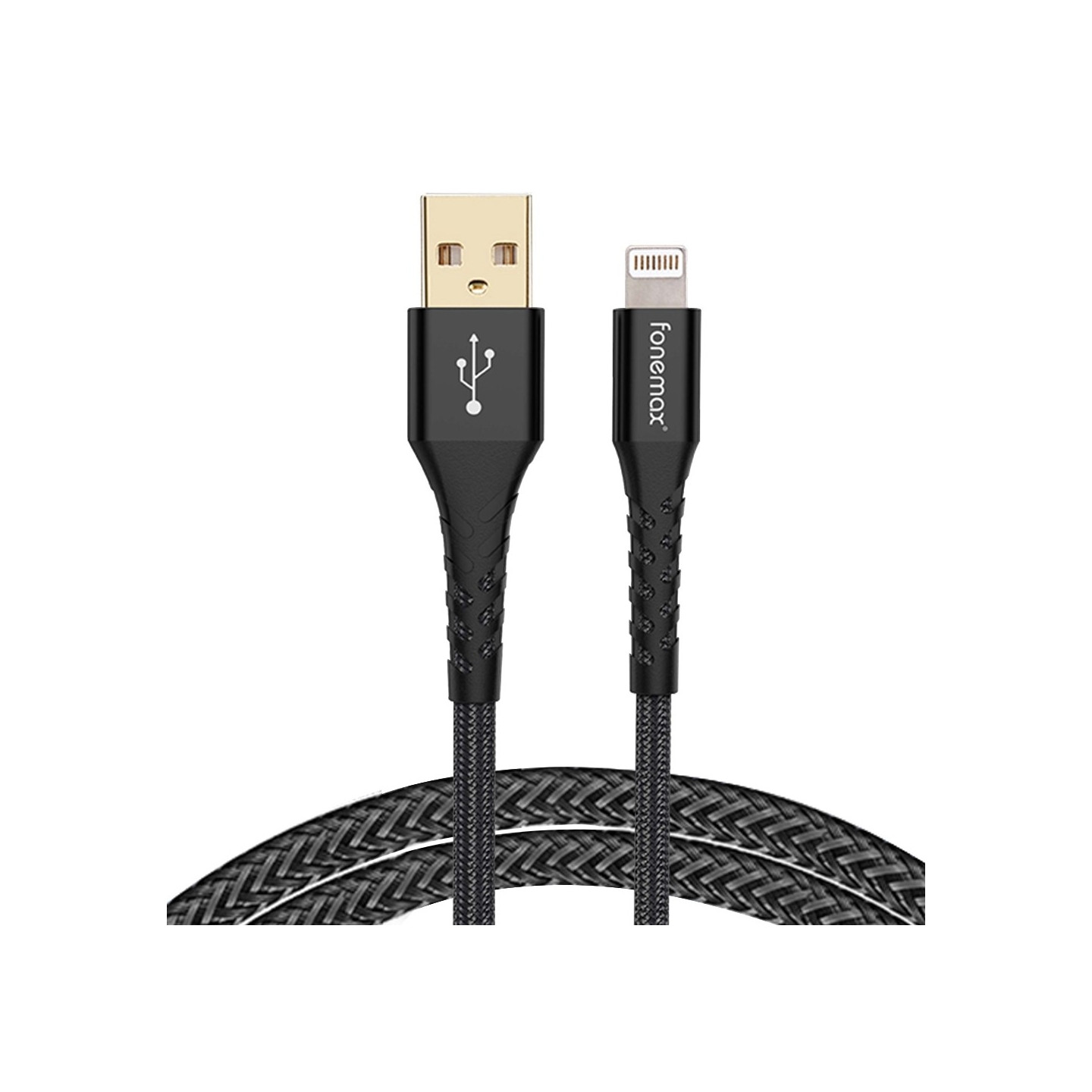 FONEMAX MFi-sertifisert 2m USB til Lightning-datakabel 3A hurtiglading