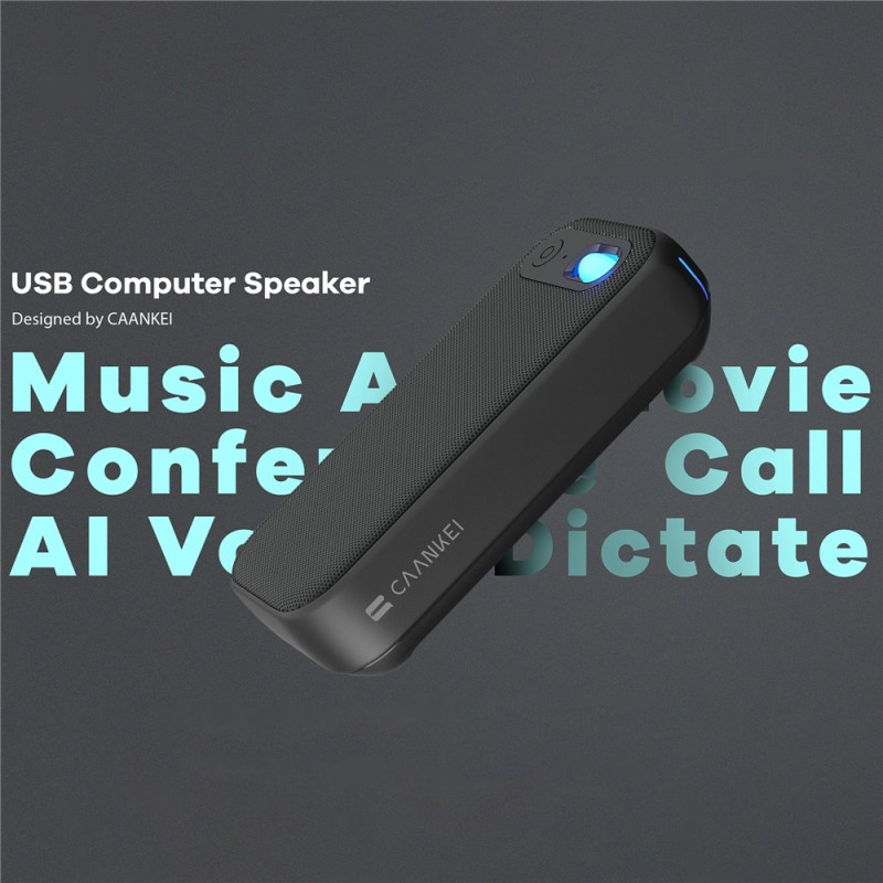 Konferenssikaiutin RGB-valo USB-C-johdollinen tietokoneen kaiutin mikrofonilla