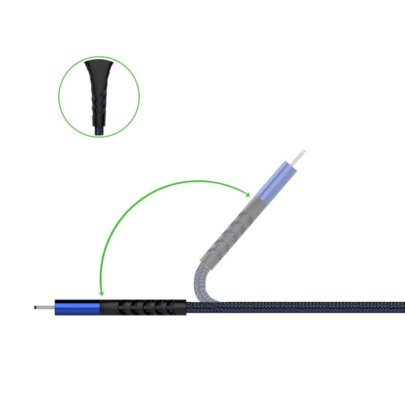 FONEMAX MFi-sertifisert 2m USB til Lightning-datakabel 3A hurtiglading