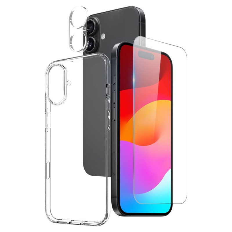 NORTHJO For iPhone 17 TPU Phone Case + Tempered Glass Film + Camera Lens Protector