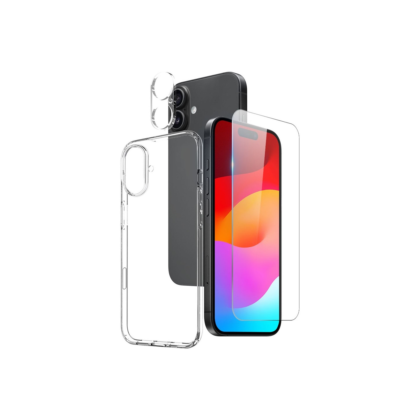 NORTHJO for iPhone 17 TPU-deksel + Herdet glassfilm + Kameralinsebeskytter