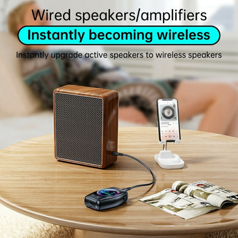 Bluetooth 5.4 lydmottaker/sender 2-i-1-adapter for trådløs lydstrømming