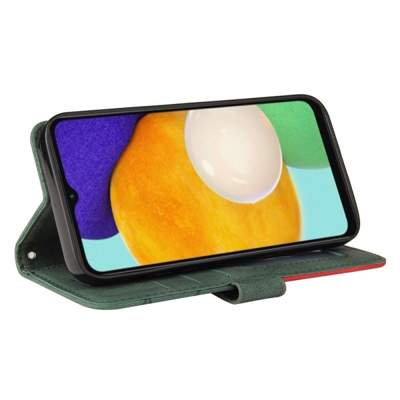 Til Samsung Galaxy A34 5G KT Series - 1 tegnebog telefontaske - grøn/rød