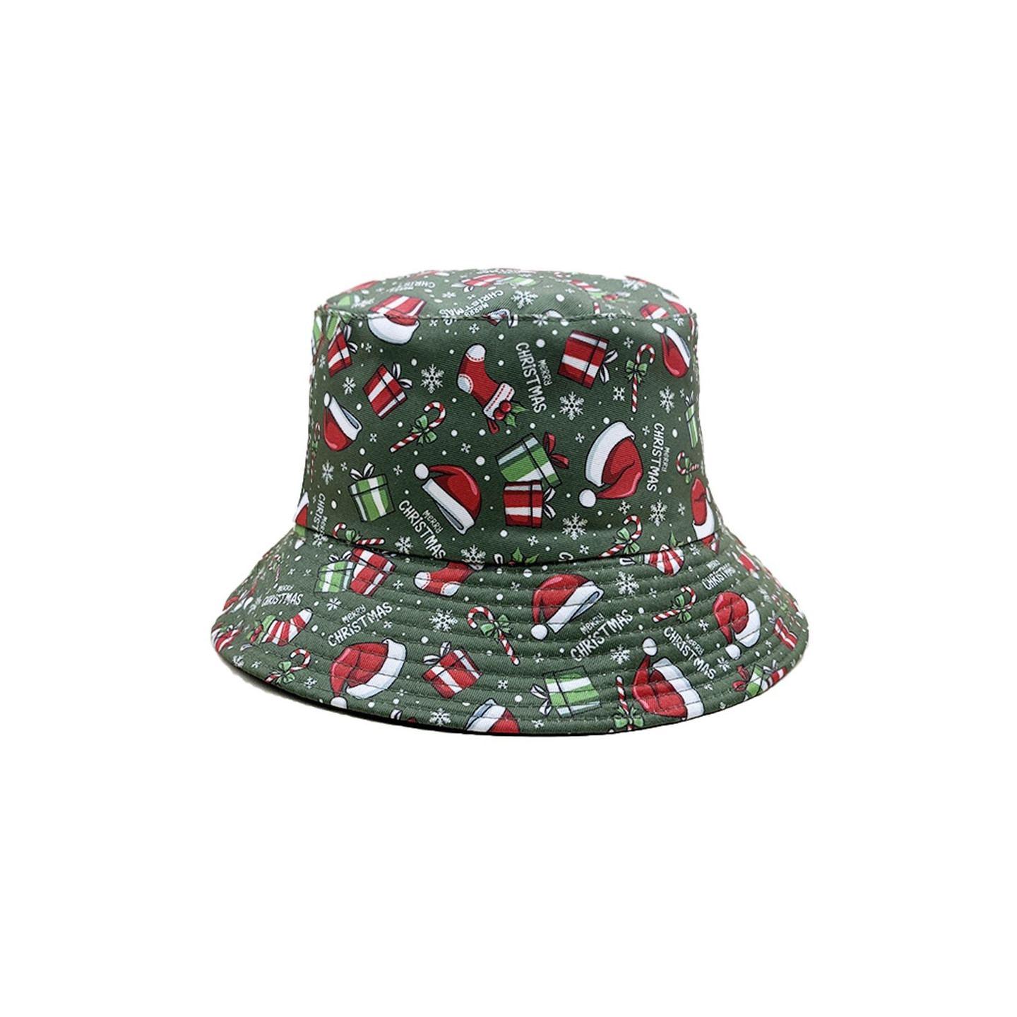 Santa Claus Foldable Bucket Hat Reversible Fisherman Cap Headwear Hat Christmas presents
