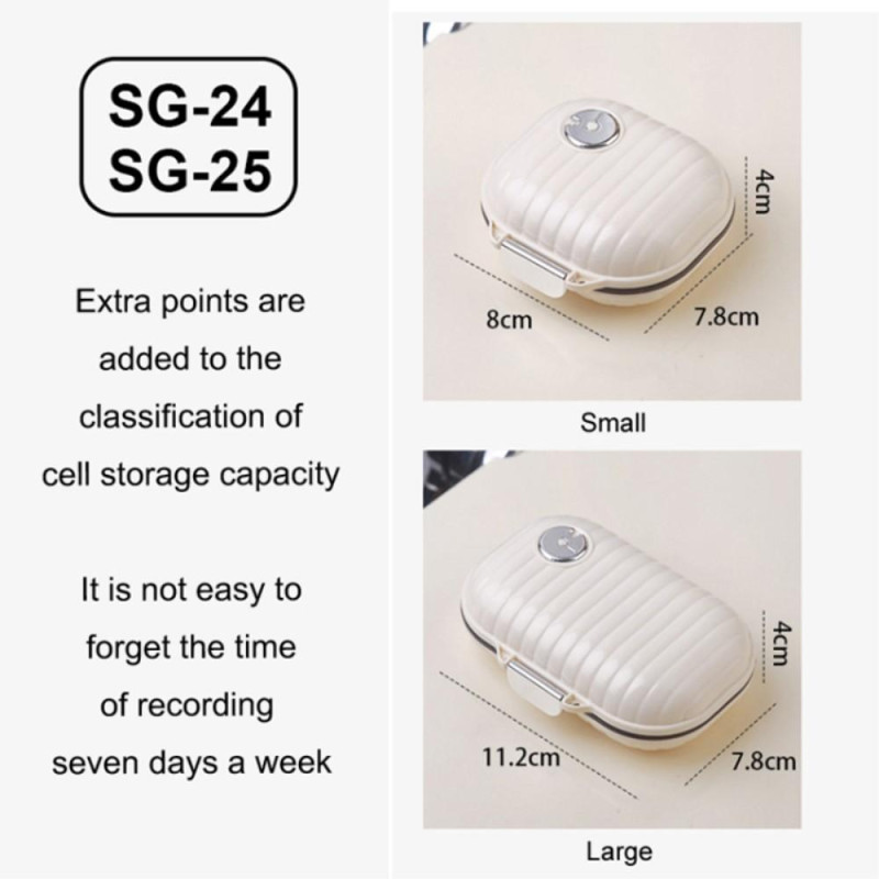 7 - dages ugentlig pilledispenser Medicinsk forseglet opbevaringsetui