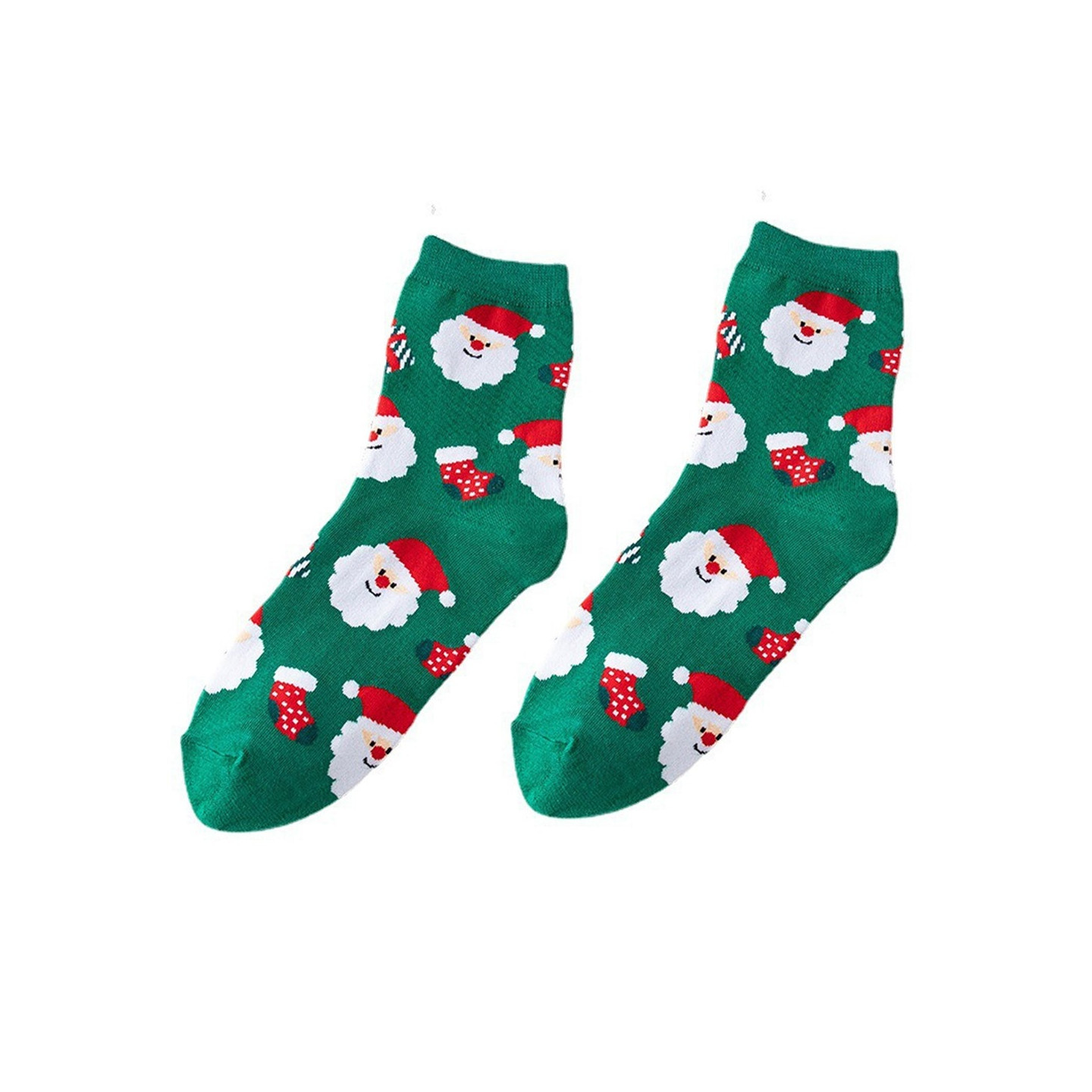 Strumpor Julstrumpa Julklapp Tecknad Mönster Halvvadsstrumpor - Tomte