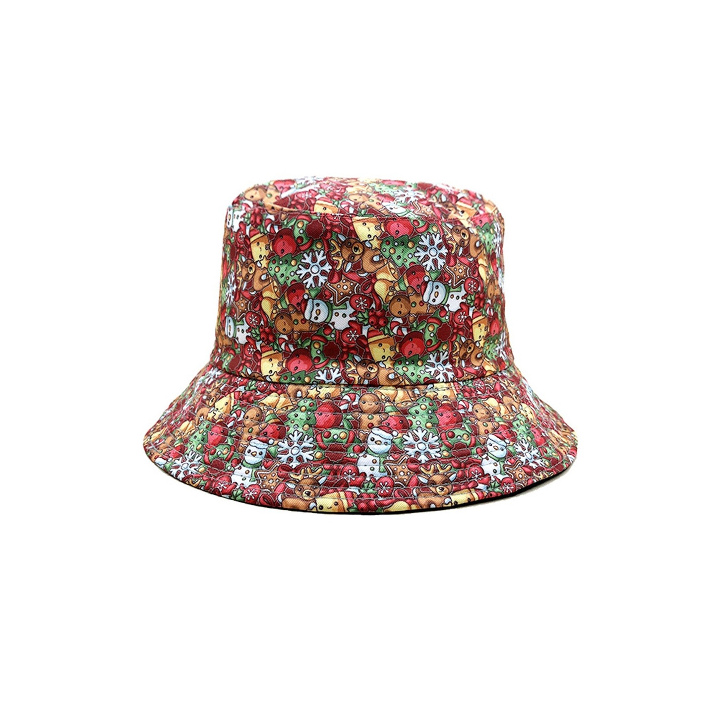 Santa Claus Foldable Bucket Hat Reversible Fisherman Cap Headwear Hat Christmas motif